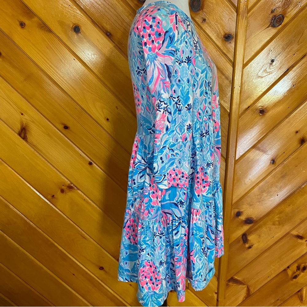 Lilly Pulitzer Geanna Swing Dress Zanzibar Blue Party Princess Small Pineapple View 5